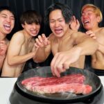 男４人で巨大肉を料理して爆食した！【ステーキ】
