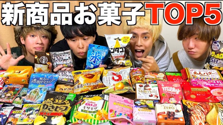 新商品のお菓子大量に集めてTOP5当てられるまで食い続けてみたwww