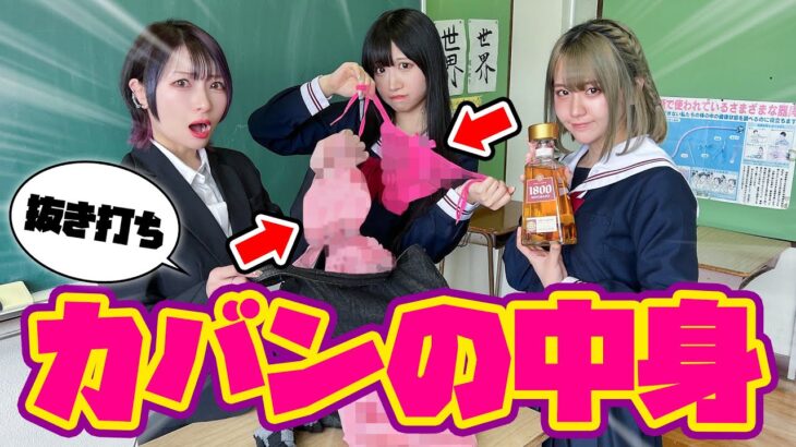 【女子学園】抜き打ちカバンの中身チェックしたら、モザイクだらけで放送事故www【おこぷれ・ふるぽん・ステミコラボ】