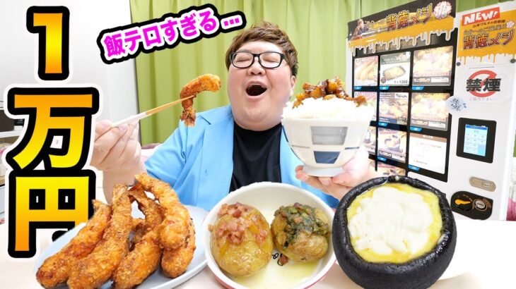 【大食い】1万円で背徳メシ自販機を全種類爆食いに挑戦したら高カロリーすぎて食べるのに２日間かかったwww