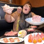【大食い】TikTokで話題の焼肉屋で1万円分食べきることが出来るのか?!ちょうちんロースが最高すぎたwww