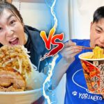 【大食い】ラーメンとカップラーメン三日間食べ続けたらどっちが太るか！？【家系、激辛、二郎系】