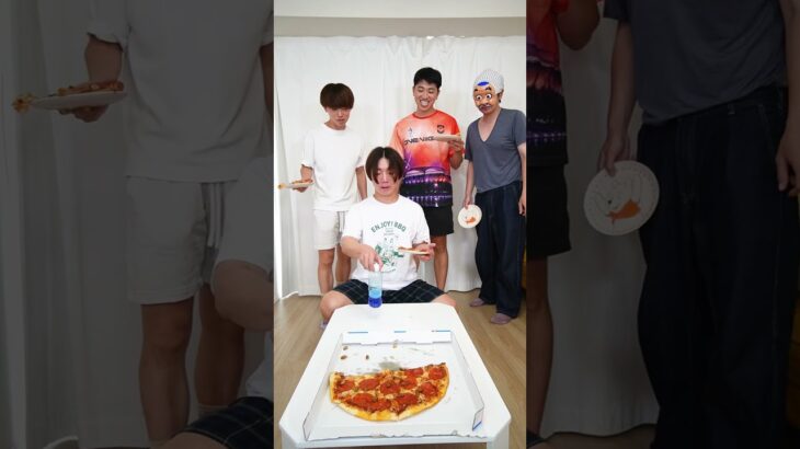 Bottle Challenge, Who Got The Most Pizza🍕? #Funnyfamily 　#shorts