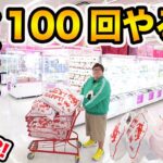 【お金無制限!!】クレーンゲームを100回やったら一体何個取れるのか?!
